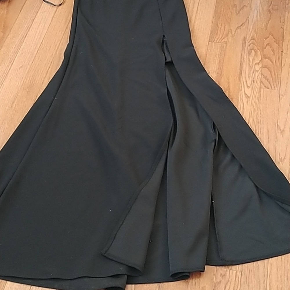 NEW B. Darlin Black 2 Piece Prom Formal Gown Razorback Evening Sz 3/4 - Picture 6 of 11